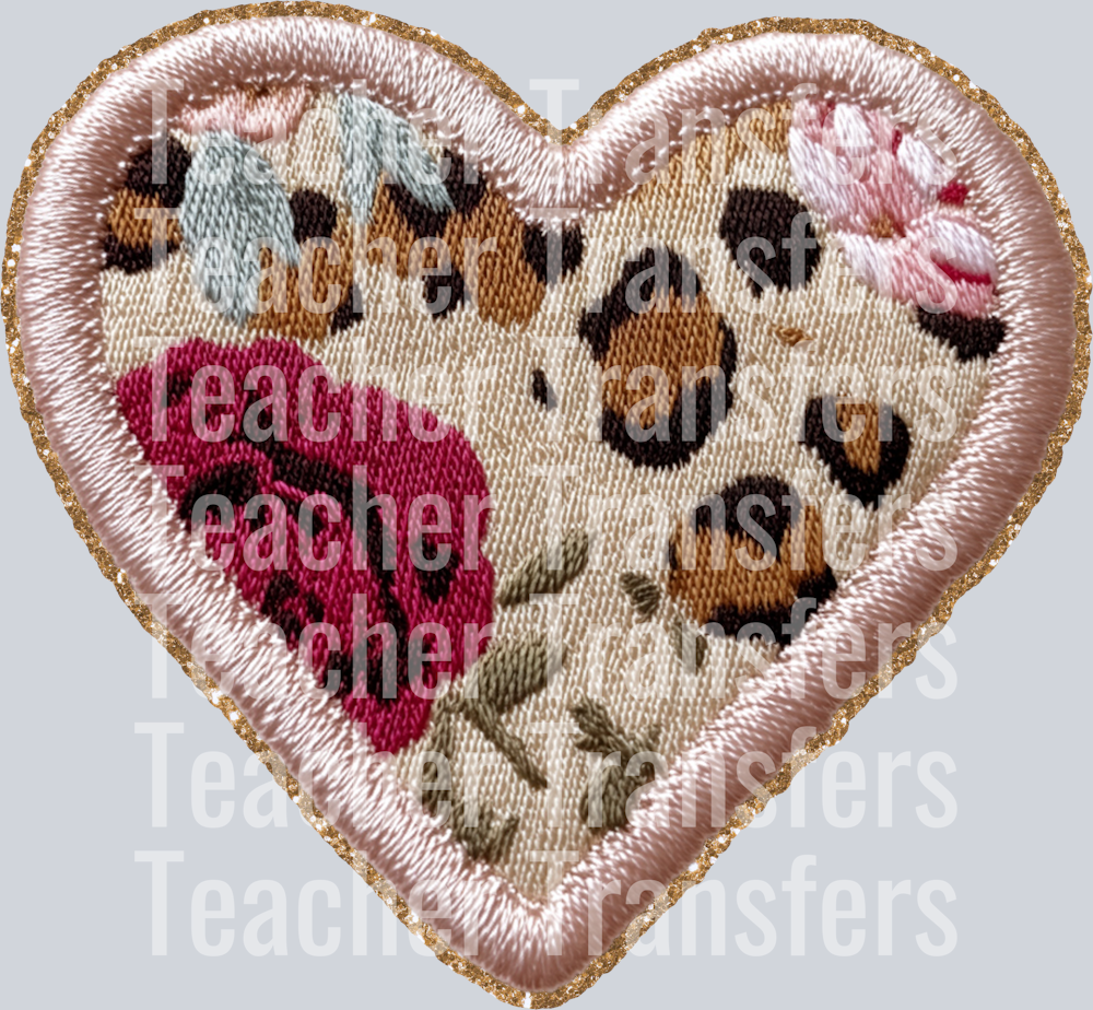 XO XO FAUX APPLIQUE HEART 3