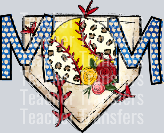 Softball Mom with Leopard Ball