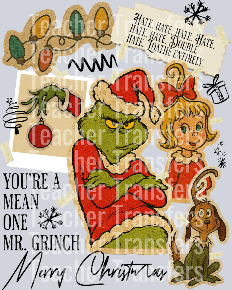 Vintage Christmas Movie Collage GRINCH HWDS