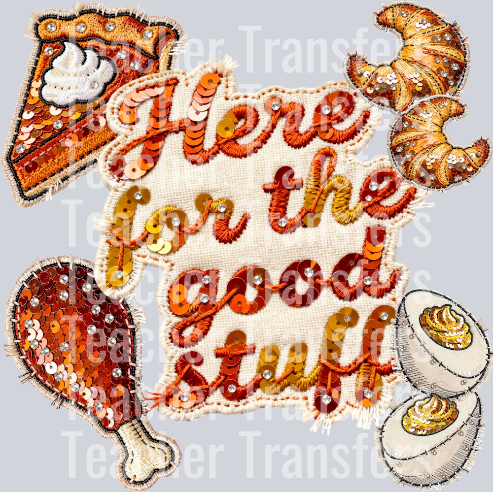 Here for the good stuff faux emb hwds