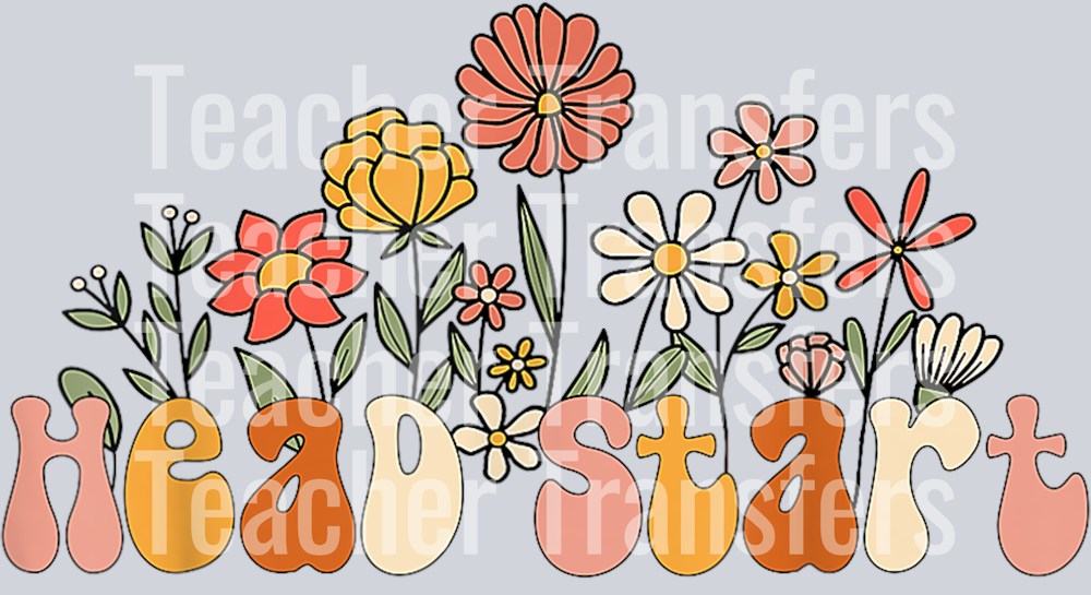 Retro Head Start Era Groovy Flower Headstart Teacher T-Shirt