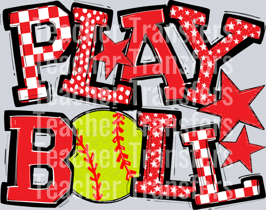 RED PLAY BALL SOFTBALL