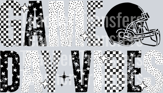 GAME DAY VIBES CHECKERED FOOTBALL