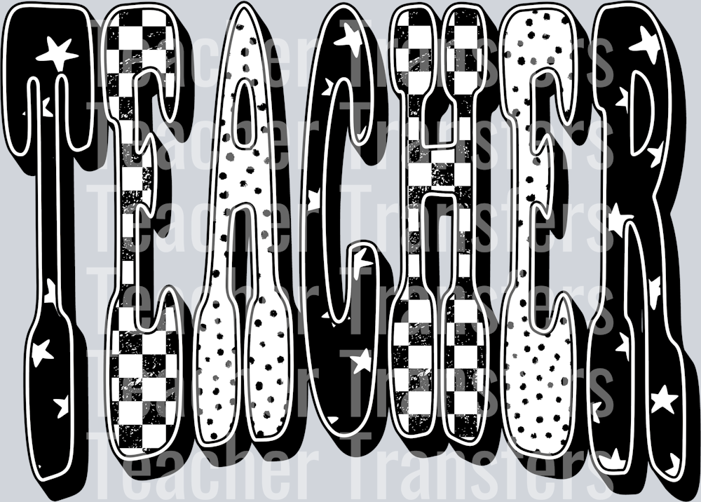TEACHER BLACK CHECKERED