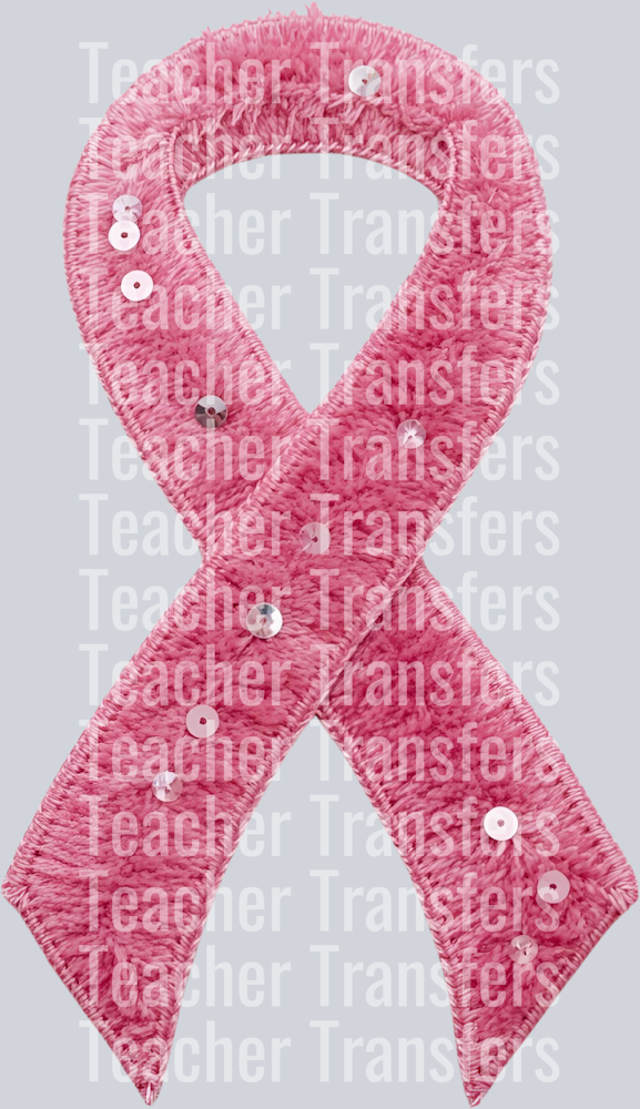 PINK CANCER RIBBON FAUX YARN