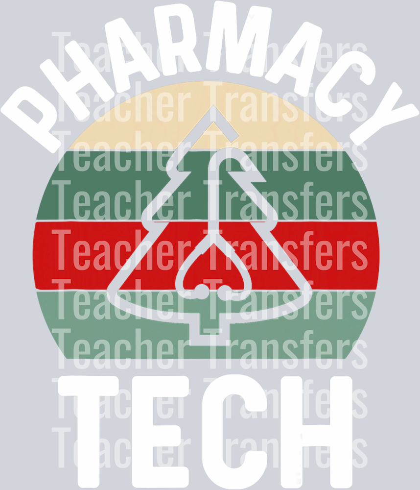 Pharmacy Tech Christmas Shirt Pharmacy Technician Retro Tree T-Shirt