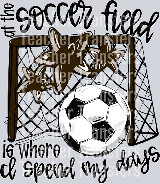 BROWN AT THE SOCCER FIELD IS WHERE I SPEND MY DAYS