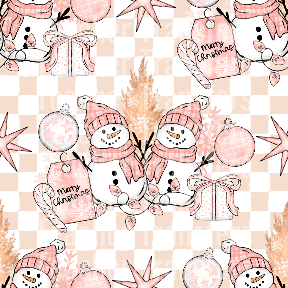 PinkSnowmenSeamless Large