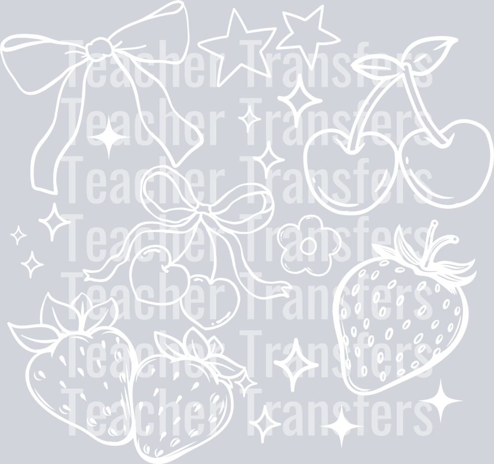 STRAWBERRY CHERRY DOODLE WHITE