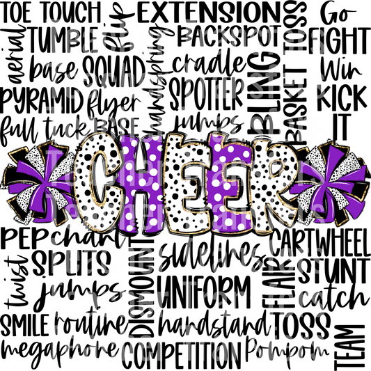 CheerDoodleWordArtPurpleBlk