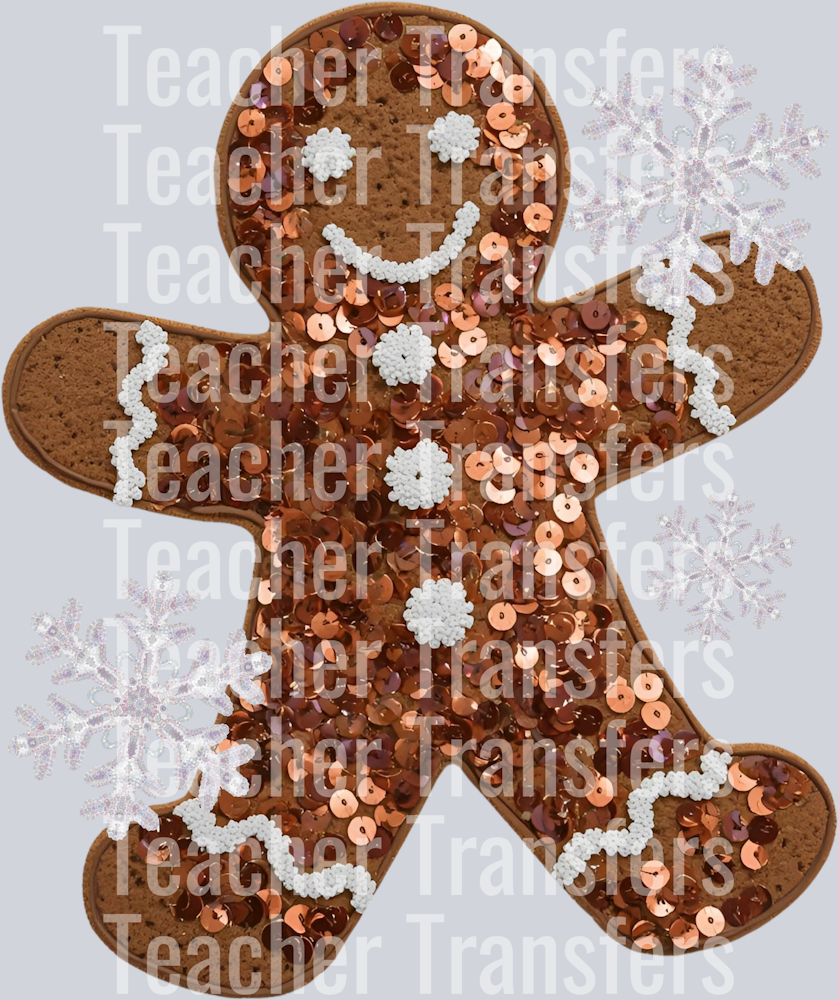 GINGERBREAD SEQUIN SNOWFLAKE
