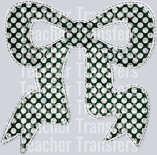 QUILTED BOW DARK GREEN